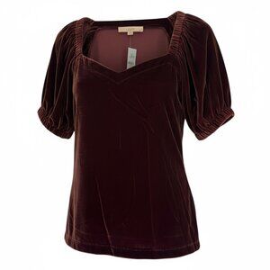 Burgundy Sweetheart Velvet Top NWT
